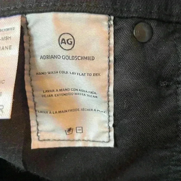 AG Adriano Goldschmied Jeans Isabelle Straight cropped studded trim black 26 - Picture 9 of 12